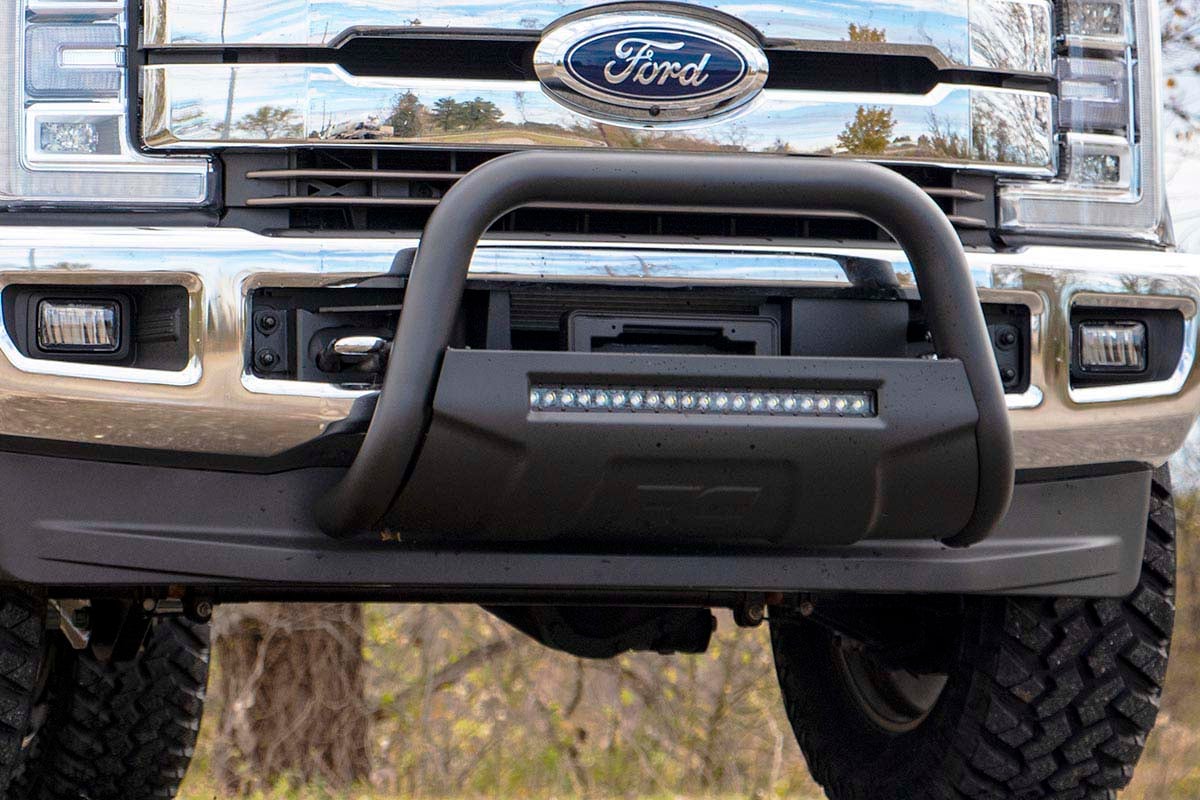 Ford F-250 Super Duty LED Bull Bar - Rough Country - Single-Row 20-inch Black-Series - Black - '17-'22